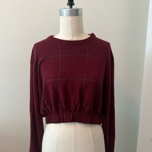 Women's Burgundy Cropped Sweater